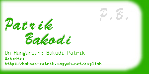 patrik bakodi business card